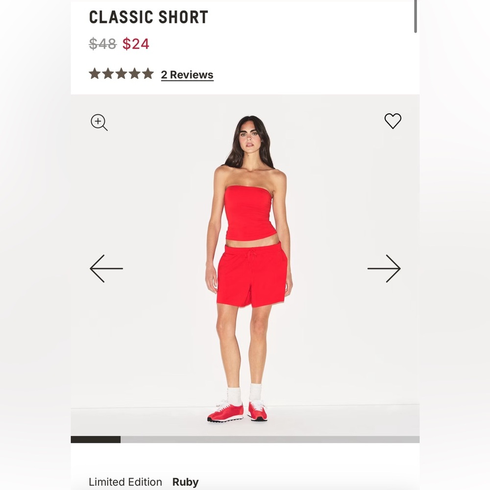 SKIMS Ruby Cotton Jersey Classic Short - Picture 2 of 6